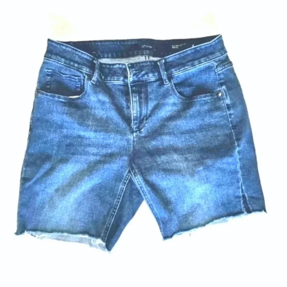JJill Cut Off Stretch Denim Shorts - Picture 1 of 7